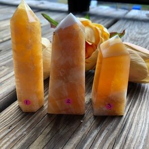 ONE Orange Calcite Crystal Tower